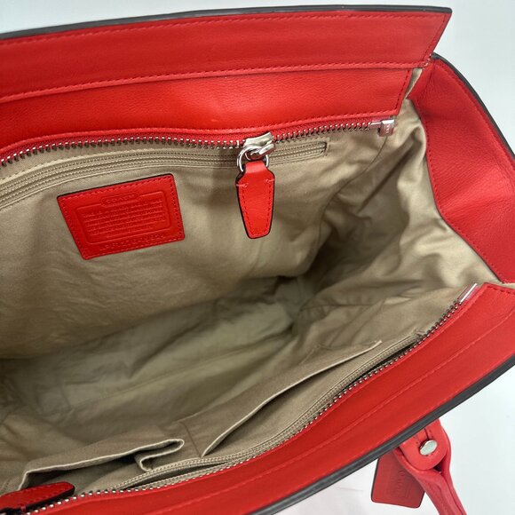 Coach Red Leather Large Tote Bag - Picture 9 of 9